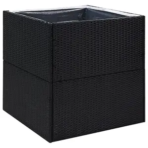 Berkfield Garden Planter Black 80x80x80 cm Poly Rattan