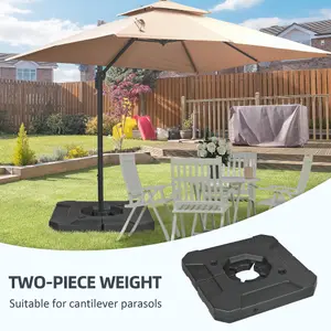 Outsunny Umbrella Weights for Offset Parasols, 110kg Sand or 70kg Water Filled