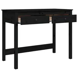 Berkfield Desk with Drawers Black 100x50x78 cm Solid Wood Pine