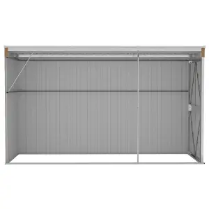 Berkfield Wall-mounted Garden Shed Brown 118x288x178 cm Galvanised Steel