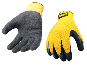 2 x Dewalt DPG70L EU Yellow Knit Back Latex Gloves - Large DEWGRIPPER