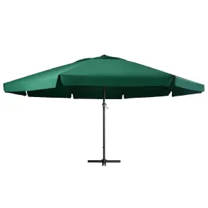 Berkfield Outdoor Parasol with Aluminium Pole 600 cm Green