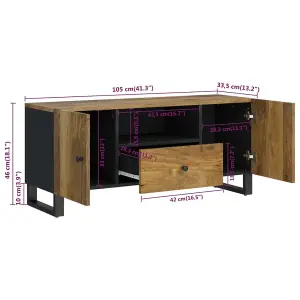 Berkfield TV Cabinet 105x33.5x46 cm Solid Wood Mango&Engineered Wood