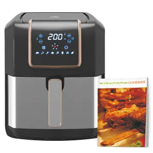 HOMCOM Air Fryer 1700W 6.5L with Digital Display Timer for Low Fat Cooking