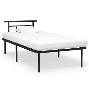 Berkfield Bed Frame Black Metal 100x200 cm