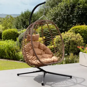 Risborough Swing Egg Pod Chair - Brown