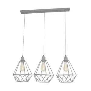 Luminosa Karo Straight Bar Pendant Ceiling Light Grey 78cm