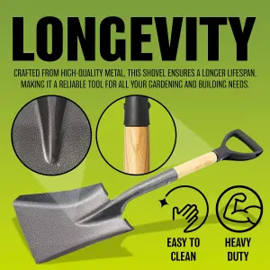 New Metal Digging Shovel Gardening Square Spade Tool Heavy Duty Plastic Handle