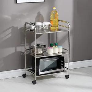 Tambellini 60 Cm Stainless Steel Kitchen Trolley with Locking Wheels