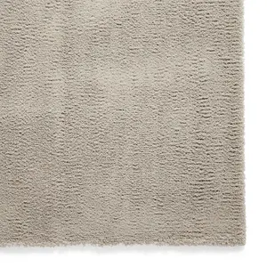 Silver Shaggy Washable Plain Modern Rug For Living Room Bedroom & Dining Room-60cm X 115cm