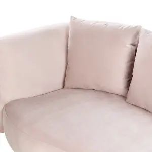 Left Hand Velvet Chaise Lounge Pink CHAUMONT