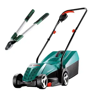 Bosch Electric Rotary Lawnmower 32cm 1200w 31L Bag + Long Handled Loppers