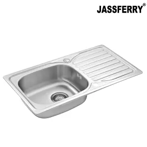 JASSFERRY Stainless Steel Kitchen Sink 1.0 Single Bowl Topmount Reversible Drainer