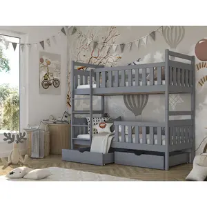 Tring Single (3') Standard Bunk Bed Grey Matt