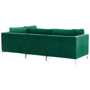 3 Seater Modular Velvet Sofa Green EVJA