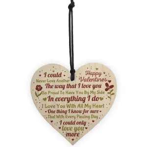 Red Ocean Valentines Day Wooden Heart Gifts Keepsake For Boyfriend Girlfriend Husband Wife Gifts For Him Her