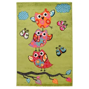 Green Owl Children's Rug - Alaska