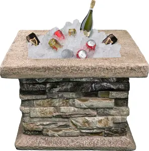 Homeology Fireology VIETRI Majestic Garden Fire Pit Brazier and Barbecue with Eco-Stone Finish