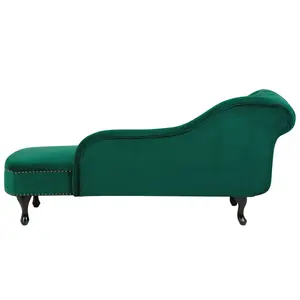 Left Hand Chaise Lounge Velvet Green NIMES