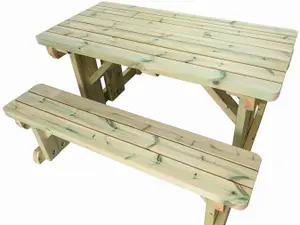 MG Timber Products: Premium Walk-In Style Picnic Table - Pub Bench - Excellent Quality Wooden Picnic Bench, 4ft