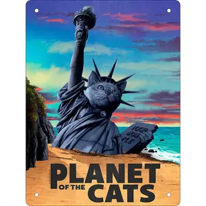 Horror Cats Planet Of The Cats Tin Mini Plaque Multicoloured (20cm x 15cm)