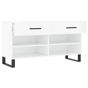 Berkfield Shoe Bench White 102x35x55 cm Engineered Wood