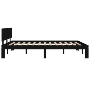 Berkfield Bed Frame Black Solid Wood Pine 140x200 cm