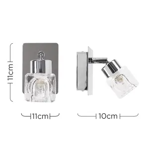 ValueLights Ritz Silver Indoor Wall Spotlight and G9 Capsule LED 2.6W Warm White 3000K Bulb