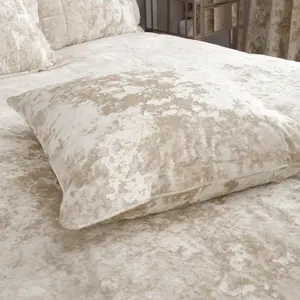 Crushed Velvet Cushion Cover Beige