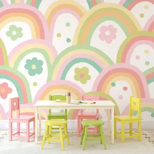 Origin Murals Rainbow Wobble Apple Green Matt Smooth Paste the Wall Mural 350cm wide x 280cm high