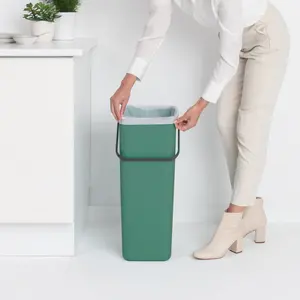 Brabantia Sort & Go Tall Fir Green Plastic Recycling bin - 40L Freestanding