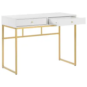 Home Office Desk with Storage White DAPHNE