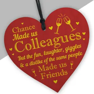 Red Ocean Chance Made Us Colleagues Wooden Hanging Heart Gift For Colleagues Co Worker Friendship Gifts