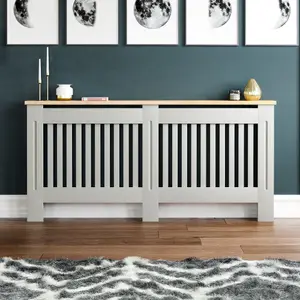 Vida Designs Arlington Extra Large Grey MDF Radiator Cover