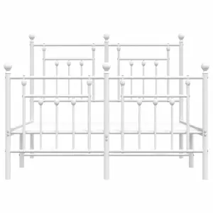 Berkfield Metal Bed Frame with Headboard and Footboard White 120x200 cm