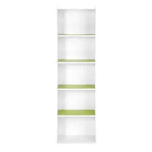 Aliesha Open Shelf Bookcase Green/White / 132.1cm H x 40.1cm W x 23.9cm D