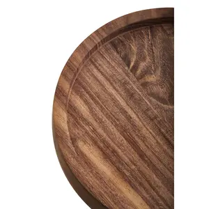 Interiors by Premier Kora Dark Wood Round Tray 20cm