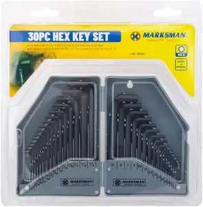 30Pcs Hex Key Allen Key Long Set With Hard Storage Case Metric And Imperial Diy Hand Tool Kit