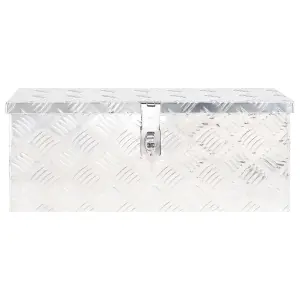 Berkfield Storage Box Silver 60x23.5x23 cm Aluminium