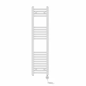 Right Radiators Prefilled Thermostatic Electric Heated Towel Rail Straight Ladder Warmer Rads - White 1200x300 mm