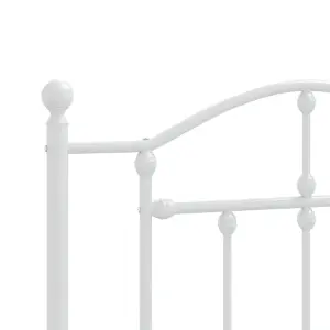 Berkfield Metal Bed Frame with Headboard and Footboard White 90x200 cm