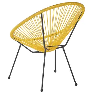 Set of 2 Garden Chairs ACAPULCO II PE Rattan Yellow