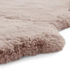 Sheepskin Rose Plain Shaggy Rug, 50mm Thickness Modern Rug, Luxurious Rug for Living Room, & Dining Room-60cm X 180cm (Double)