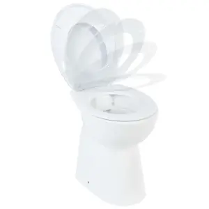 Berkfield High Rimless Toilet Soft Close 7 cm Higher Ceramic White