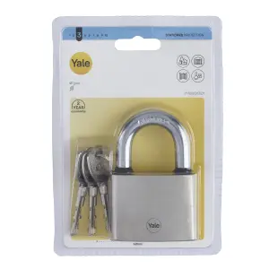 Yale Medium duty Block Iron Disc Open shackle Padlock (W)60mm