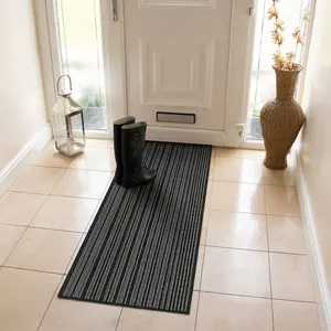  Non-Slip Indoor Door Mat Black / Rectangle W57 x L150 cm