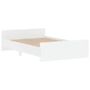 Berkfield Bed Frame with Headboard and Footboard White 120x190 cm