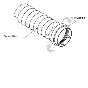 Kair Threaded Connector 100mm - 4 inch for Joining Flexible Hose to Round Duct Pipe