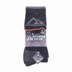 Storm Bloc - 3 Pairs Mens Heavy Duty Cushioned Socks 6-11 Black