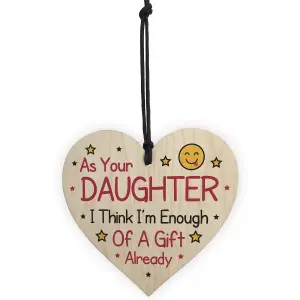 Funny Joke Birthday Gift For Mum Dad Wood Heart Gift From Daughter Keepsake